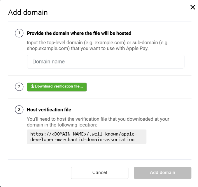 Add domain